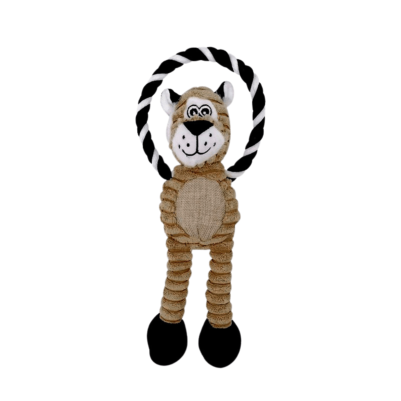 Bréagán Madra Corduroy Plush Luxe le Squeaker le haghaidh Spraoi Breise