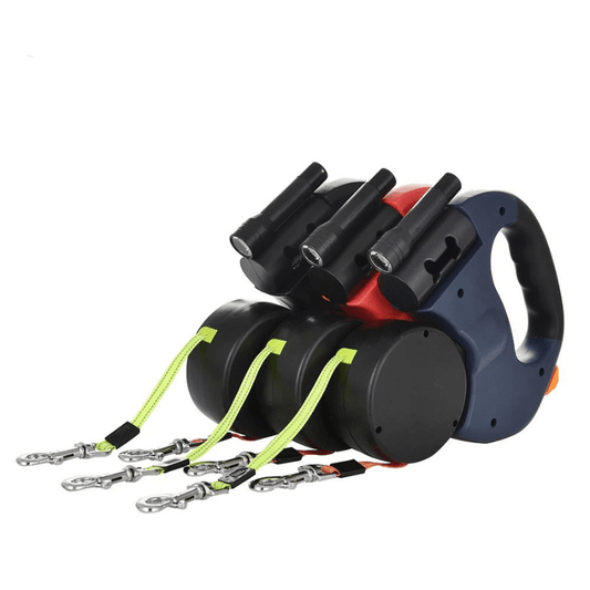 Leash Dúbailte Madra le Solas LED - Láidir suas le 30kg do Chaitheamh Sábháilte agus Faiseanta