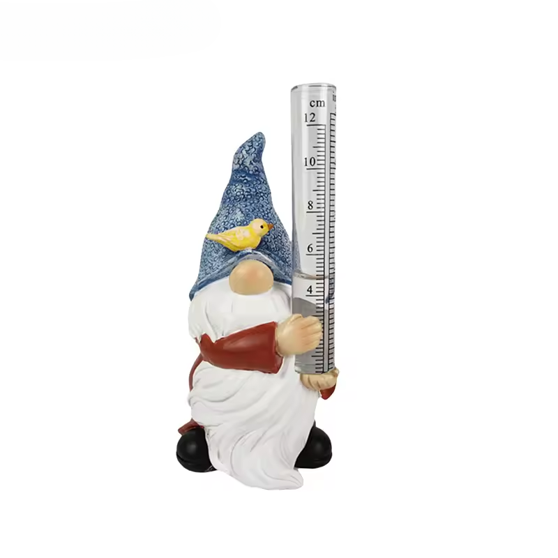 Soraya - Dealbhán Gairdín Gnome Mealltach le Tomhas Báistí Déanta as Rísín do Maisiú Gairdín Draíochta