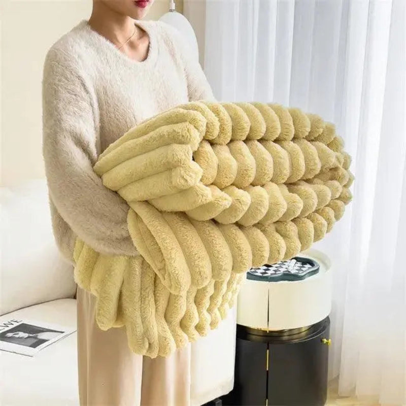 Blaincéad Fleece An-Compordach Luxe An-Éadrom le Faux Sheepskin Ardchaighdeáin do Chroíthe Te agus Atmaisféar Teolaí