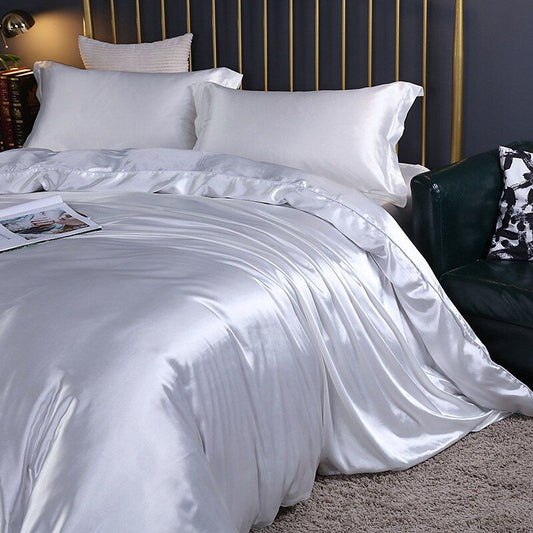 Socraigh Clúdach Duvet Satin Galánta – Leaba Nua-Aimseartha Só le Críoch Chic