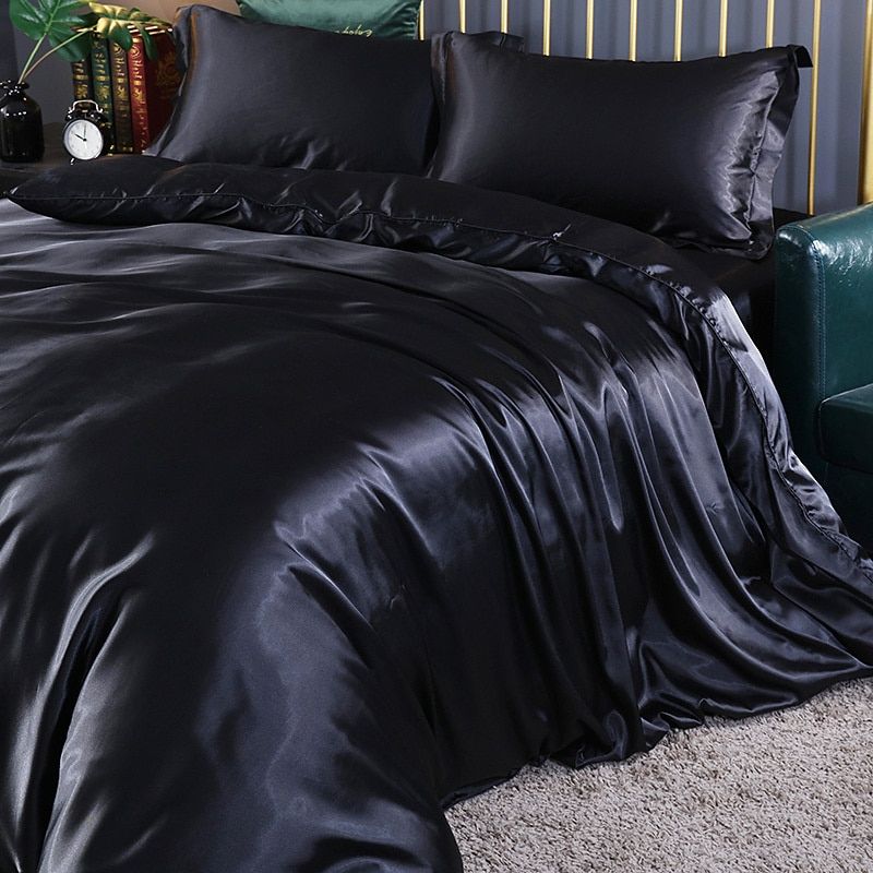 Socraigh Clúdach Duvet Satin Galánta – Leaba Nua-Aimseartha Só le Críoch Chic