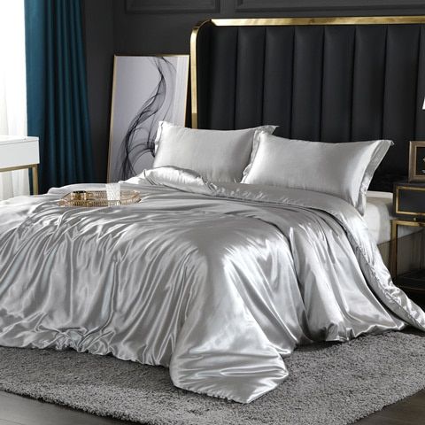Socraigh Clúdach Duvet Satin Galánta – Leaba Nua-Aimseartha Só le Críoch Chic