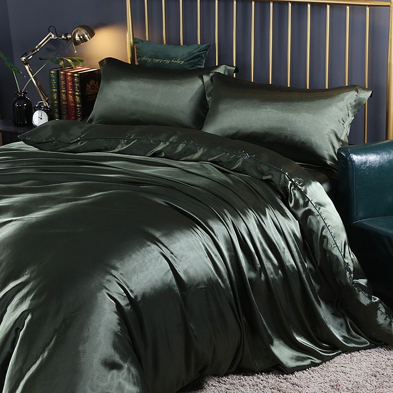Socraigh Clúdach Duvet Satin Galánta – Leaba Nua-Aimseartha Só le Críoch Chic