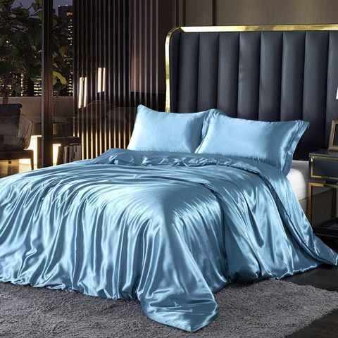 Socraigh Clúdach Duvet Satin Galánta – Leaba Nua-Aimseartha Só le Críoch Chic
