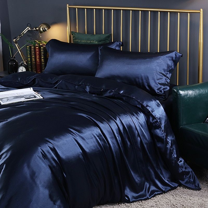 Socraigh Clúdach Duvet Satin Galánta – Leaba Nua-Aimseartha Só le Críoch Chic