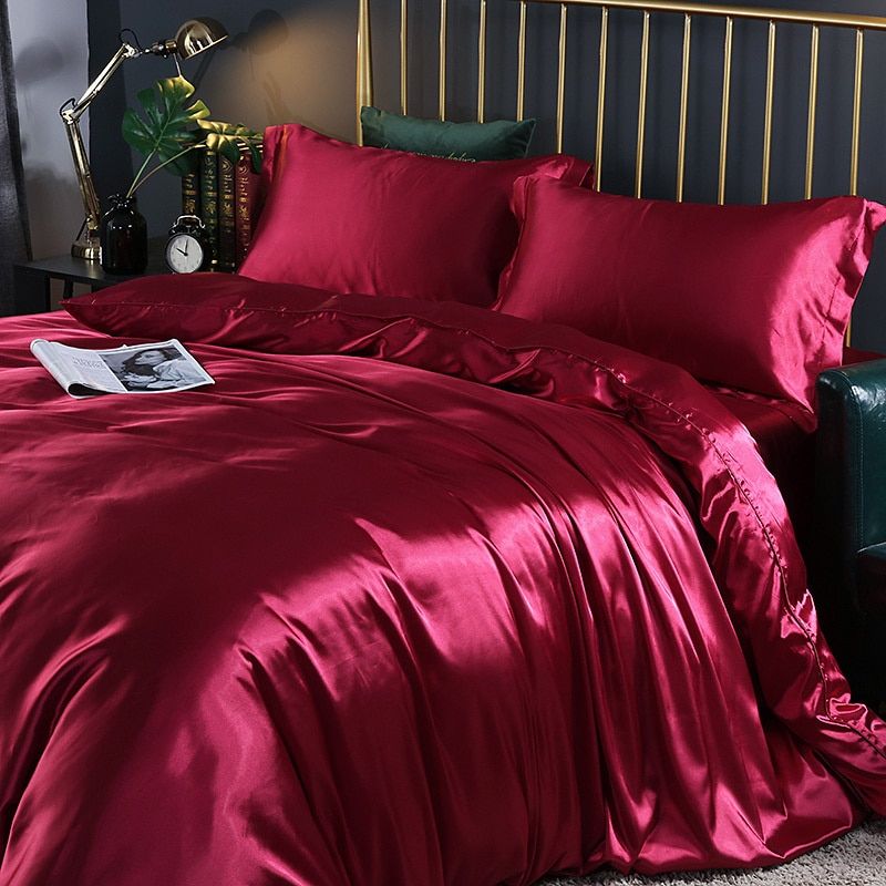 Socraigh Clúdach Duvet Satin Galánta – Leaba Nua-Aimseartha Só le Críoch Chic
