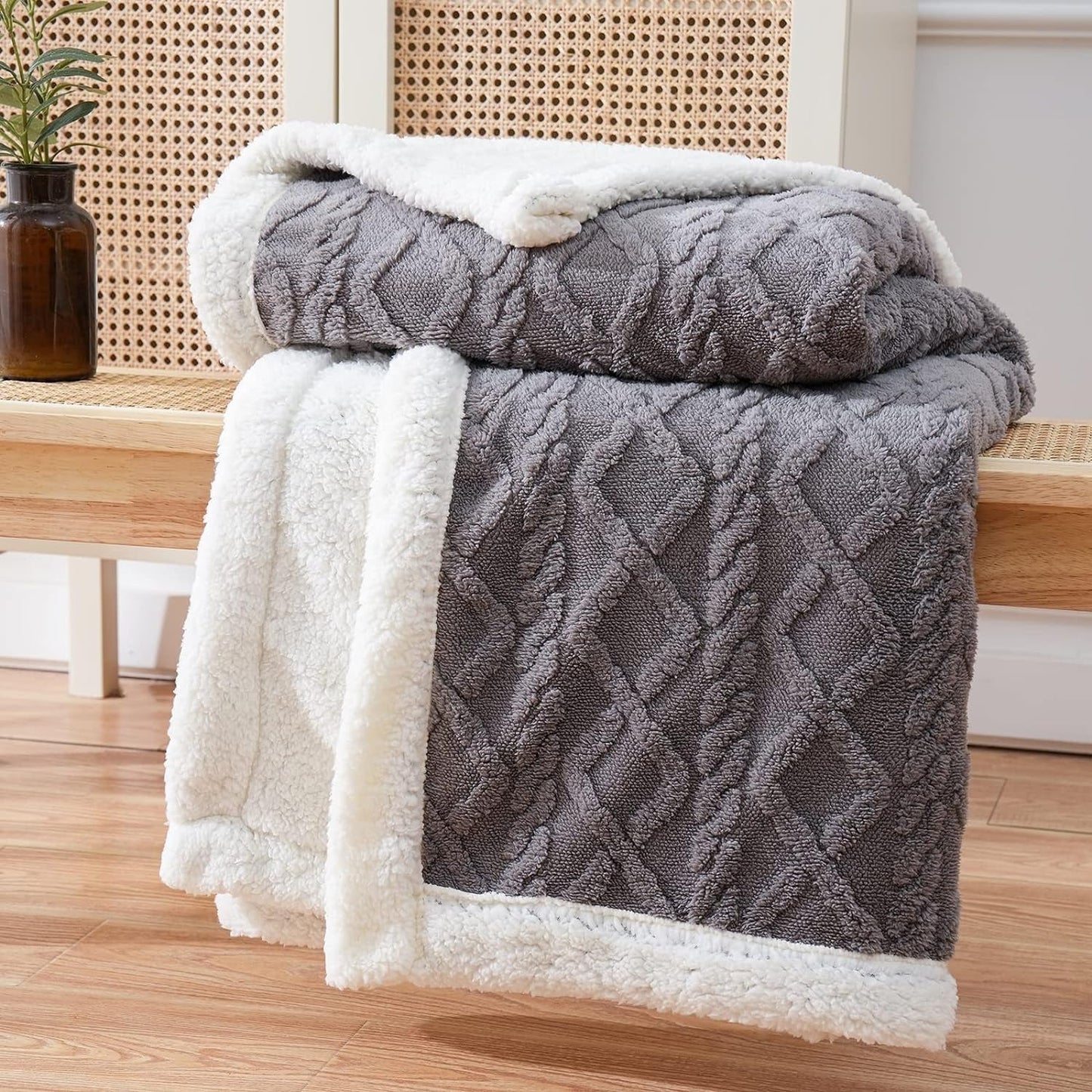 Blaincéad Bog Sherpa Fleece - Comhluadar Só Inathraitheach le haghaidh Teasa agus Compord sa Bhaile agus Amuigh faoin Aer