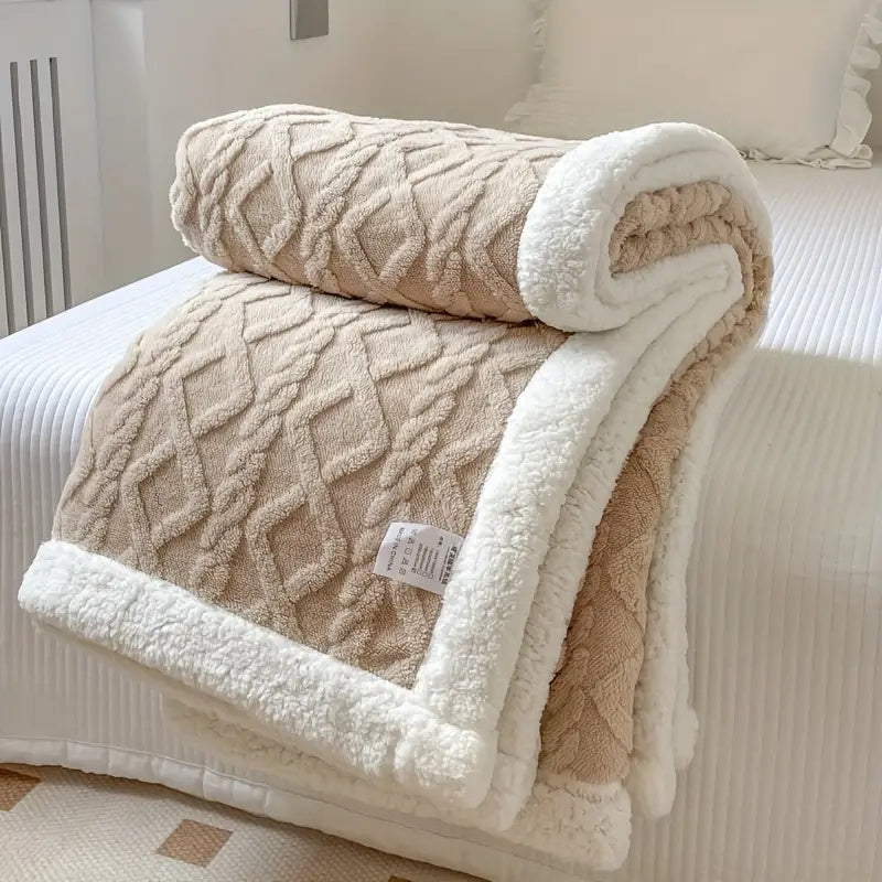 Blaincéad Bog Sherpa Fleece - Comhluadar Só Inathraitheach le haghaidh Teasa agus Compord sa Bhaile agus Amuigh faoin Aer