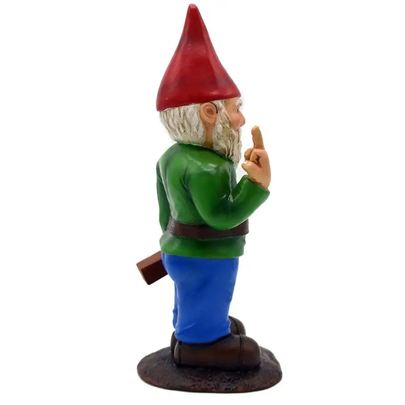 Cypria - Dealbh Gnome Díreach Grinn le Méar Lár don Gairdín agus don Lánmhaireachtán