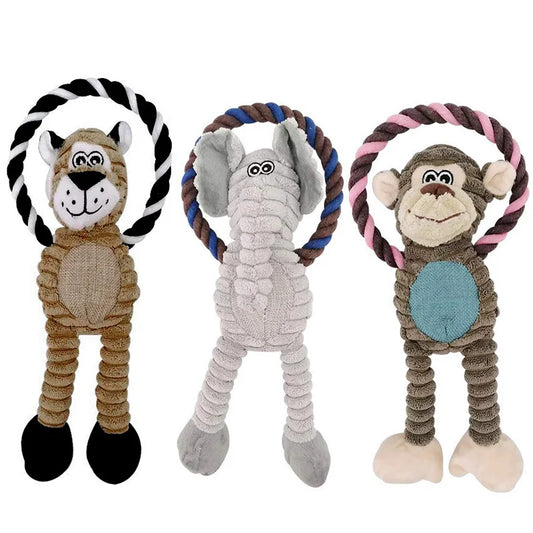 Bréagán Madra Corduroy Plush Luxe le Squeaker le haghaidh Spraoi Breise