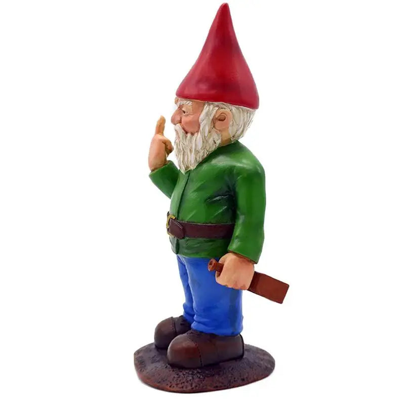Cypria - Dealbh Gnome Díreach Grinn le Méar Lár don Gairdín agus don Lánmhaireachtán