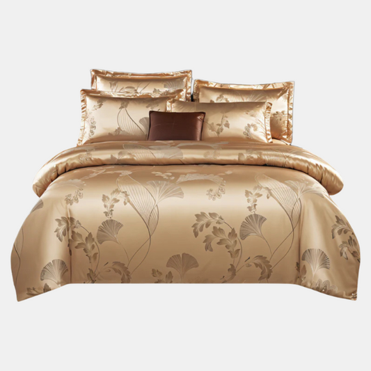 Socraigh Clúdach Duvet Satin Só le Prionta Bláthanna Galánta don Chompord agus Stíl Seomra Codlata Uachtarach