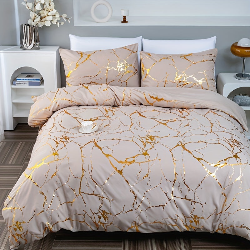 Clúdach Duvet Dearadh Marmair Só do Sheomra Codlata Faiseanta agus Compordach