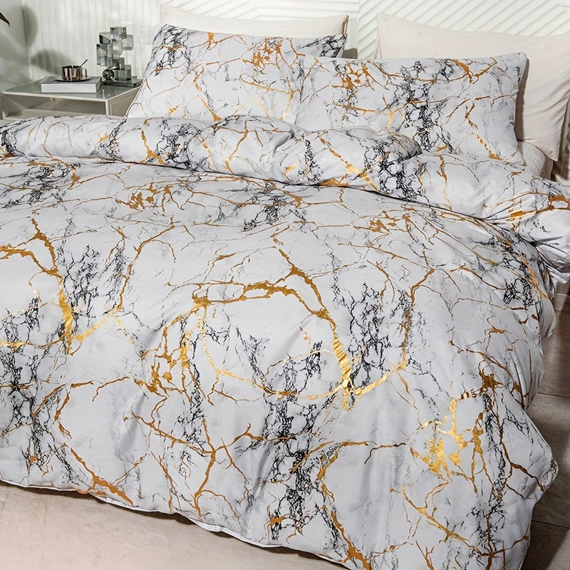 Clúdach Duvet Dearadh Marmair Só do Sheomra Codlata Faiseanta agus Compordach