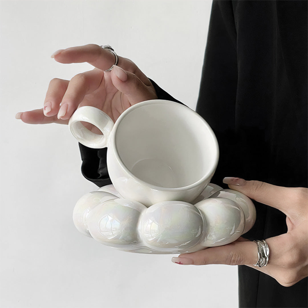 Mug Grianbhuí Galánta le Patrún Bláthanna Foirfe do Bricfeasta Álainn