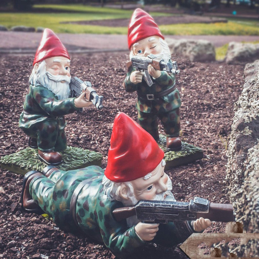 Drelix - Gnome Gairdín Míleata Inmharthana le haghaidh Imeartha agus Maisiúcháin