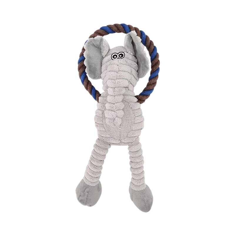 Bréagán Madra Corduroy Plush Luxe le Squeaker le haghaidh Spraoi Breise