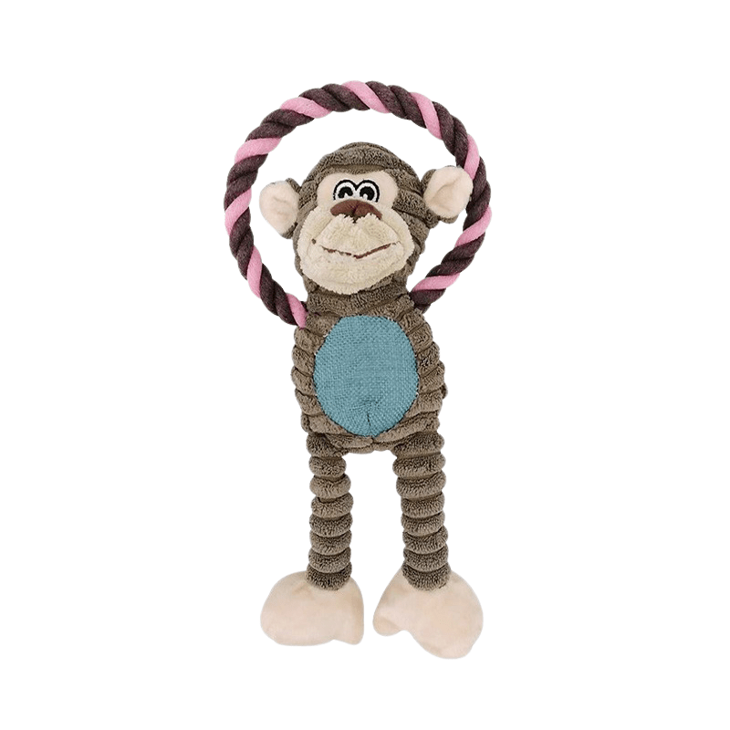 Bréagán Madra Corduroy Plush Luxe le Squeaker le haghaidh Spraoi Breise