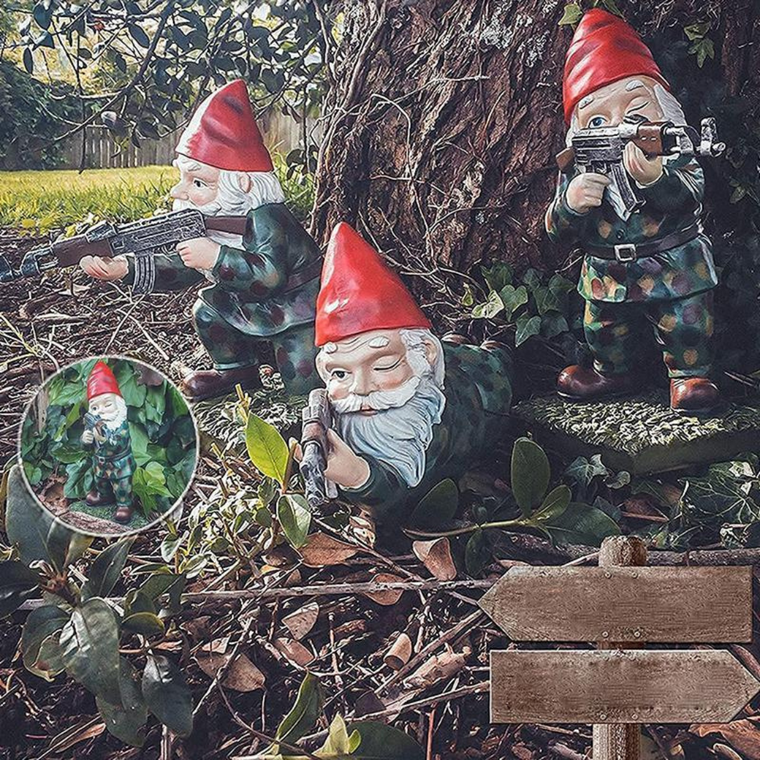Drelix - Gnome Gairdín Míleata Inmharthana le haghaidh Imeartha agus Maisiúcháin