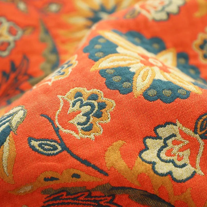 Plaid Jacquard Boho Faiseanta Déanta as Cadás Bog - Foirfe do Atmaisféirí Teolaí