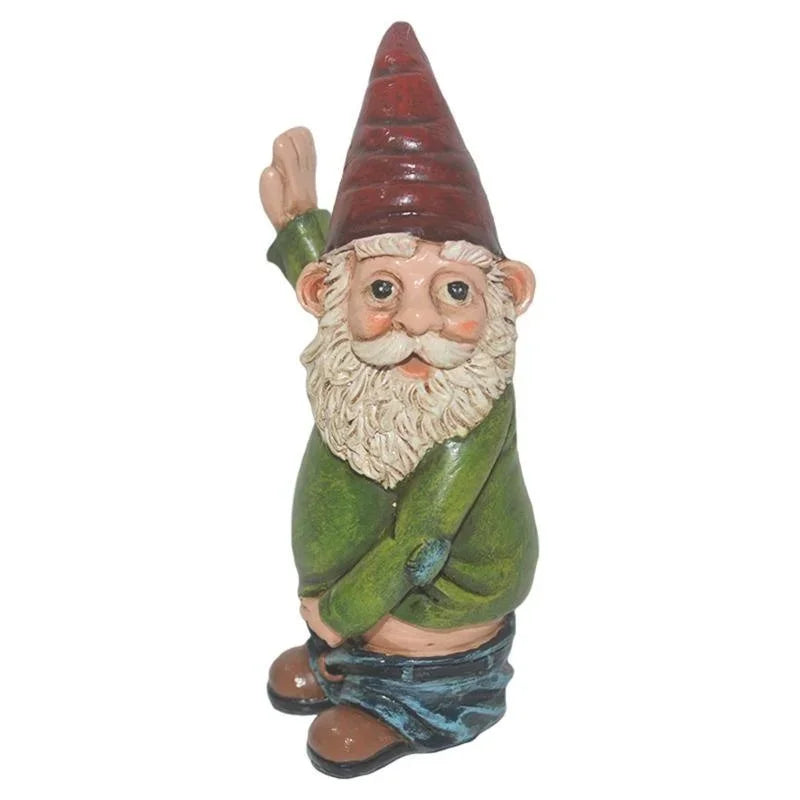 Casta - Figurín Gnome Cruthaitheach Déanta as Rísín le Beard Bán Galánta