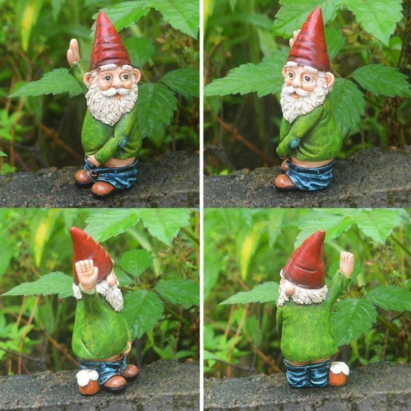 Casta - Figurín Gnome Cruthaitheach Déanta as Rísín le Beard Bán Galánta