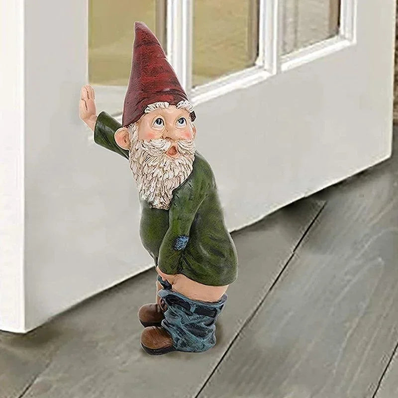Casta - Figurín Gnome Cruthaitheach Déanta as Rísín le Beard Bán Galánta