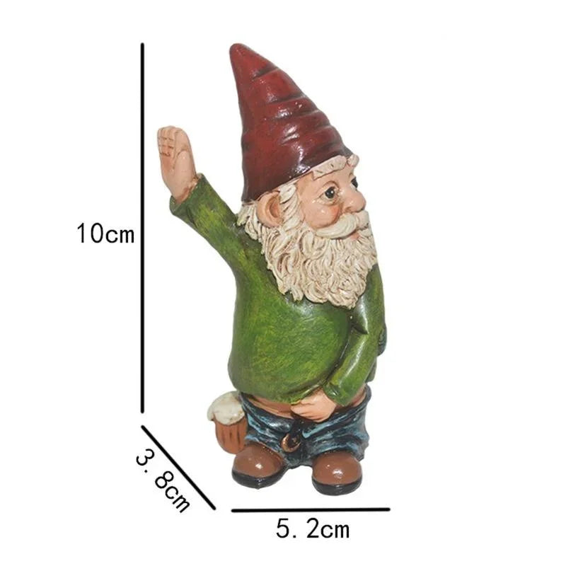 Casta - Figurín Gnome Cruthaitheach Déanta as Rísín le Beard Bán Galánta