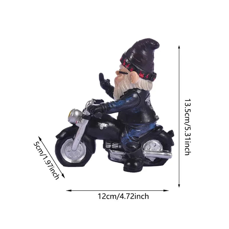 Calidora - Gnome Mealltach ar Mhótarbháid Figurín Rísín do Maisiú Gairdín Álainn
