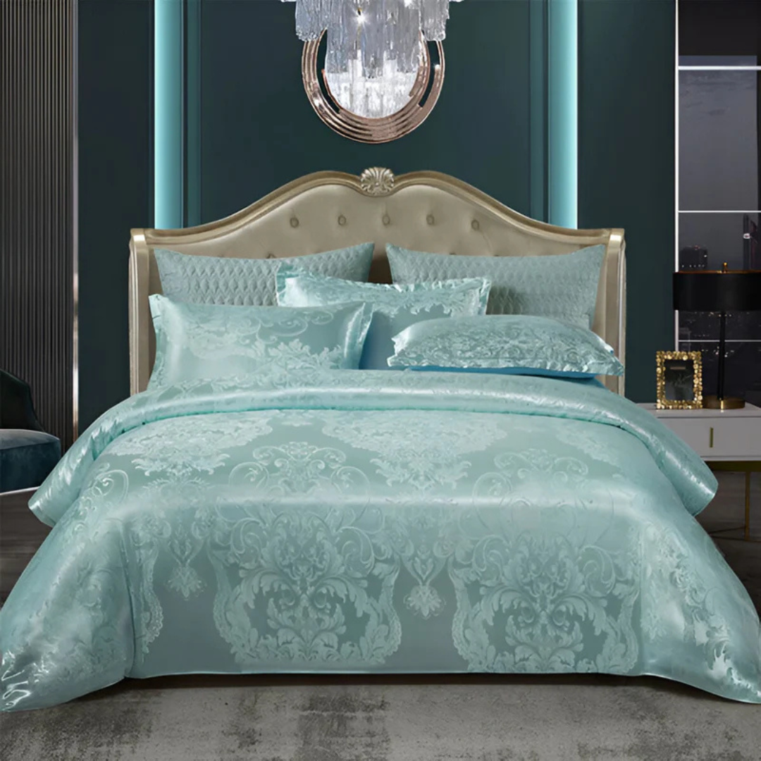 Socraigh Clúdach Duvet Satin Só le Prionta Bláthanna Galánta don Chompord agus Stíl Seomra Codlata Uachtarach