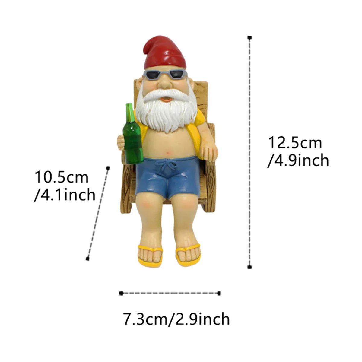 Drusiana - Gnáthóg Grianmhar Mealltach Gnome Réisín le Cathaoir Luascán Sómhar do Maisiú Gairdín Draíochtúil