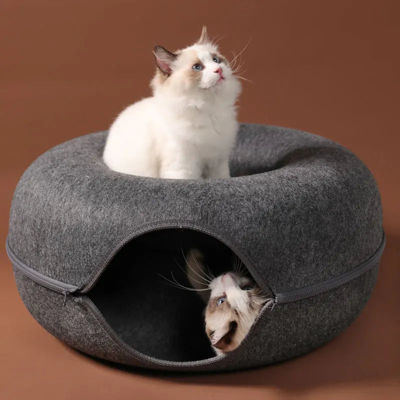 Leaba Cat Luxe do Dhá le Toll Idirghníomhach le haghaidh compord agus spraoi breise