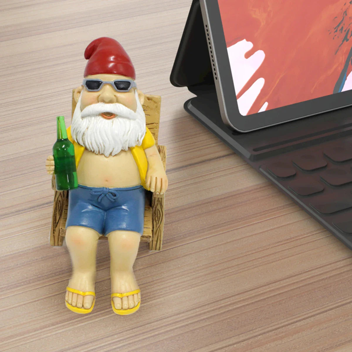 Drusiana - Gnáthóg Grianmhar Mealltach Gnome Réisín le Cathaoir Luascán Sómhar do Maisiú Gairdín Draíochtúil