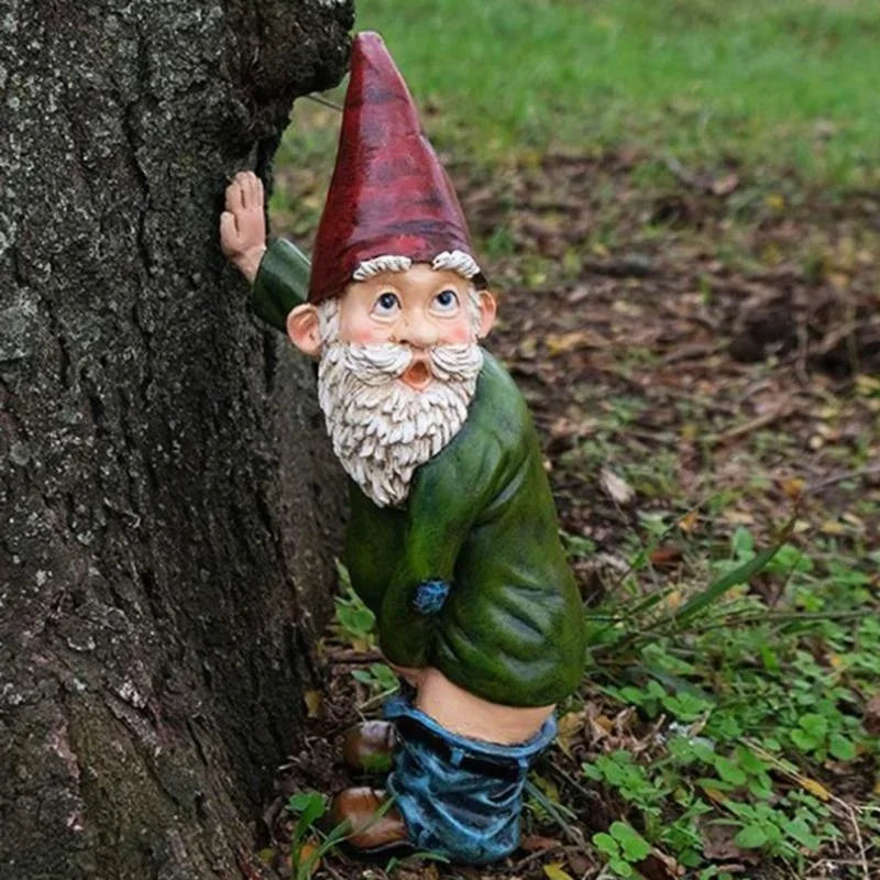 Casta - Figurín Gnome Cruthaitheach Déanta as Rísín le Beard Bán Galánta