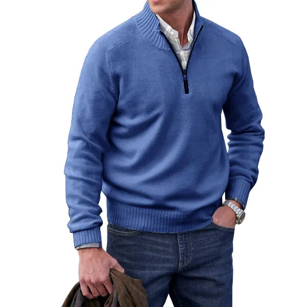 Thilo - Elegant Classic Cashmere Zip-up Sweater for Stylish Comfort